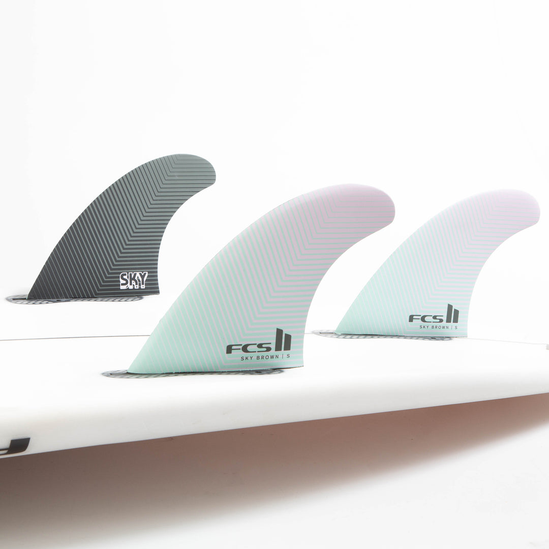 FCS II Sky Brown Tri Fin Set